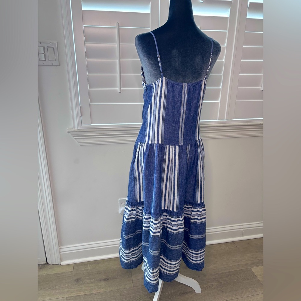 Lauren Ralph Lauren Blue and White Sleeveless Sundress Size 4 - Picture 6 of 12